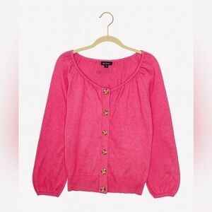 Anne Klein Women’s Pink Cardigan Size M – Soft Rayon Cotton Blend Classic Style